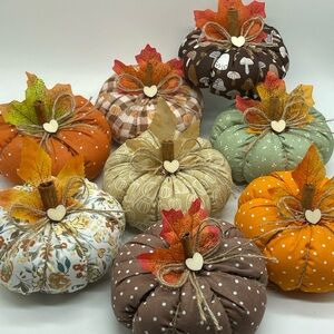 One Pumpkin of Your Choice Stuffed Fabric Pumpkins Fall Farmhouse Decor